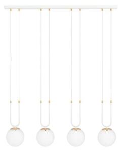 Závěsné svítidlo GLAM 4 – bílé, opálové sklo, 4× E14, šířka 92 cm