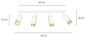Stropní svítidlo HIRO 4 – bílé / zlaté, 4× GU10, šířka 78 cm