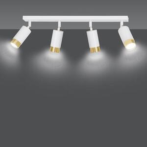 Stropní svítidlo HIRO 4 – bílé / zlaté, 4× GU10, šířka 78 cm