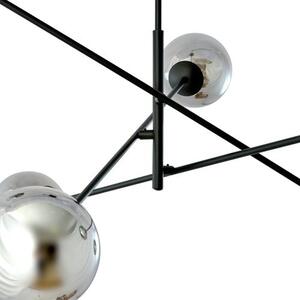 Závěsné svítidlo LINEAR 6 – černé, grafitové sklo, 6× E14, šířka 102 cm