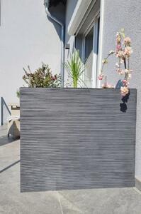 Květináč ELEMENTO, sklolaminát, šířka 88 cm, šedá řádky