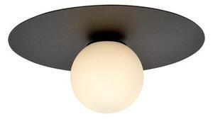 Stropní svítidlo SOLAR 1 – černé, opálové sklo, 1× E14, šířka 43 cm
