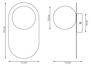 Nástěnné svítidlo VIVA K1 – černé, bílé sklo, 1× G9, šířka 13 cm
