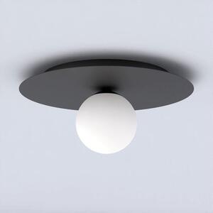 Stropní svítidlo SOLAR 1 – černé, opálové sklo, 1× E14, šířka 43 cm