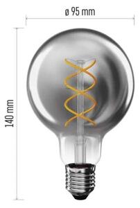 Emos Z52311 DECO SMOKE BULB - Retro LED žárovka E27 G95 s kouřovým sklem, 4,5W, 1800K (LED žárovka Edison do retro a rustikálních svítidel)