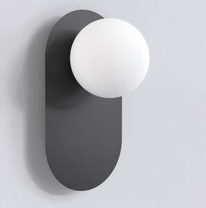 Nástěnné svítidlo VIVA K1 – černé, bílé sklo, 1× G9, šířka 13 cm
