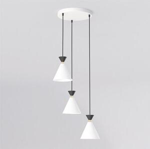 Závěsné svítidlo KLEVER 3 PREM – bílé / černé, 3× E14, šířka 40 cm