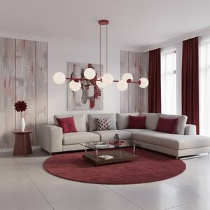Závěsné svítidlo MAGNUS 8 – vínové, opálové sklo, 8× E14, šířka 130 cm