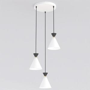 Závěsné svítidlo KLEVER 3 PREM – bílé / černé, 3× E14, šířka 40 cm