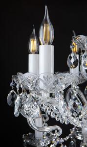 Klasický stříbrný 24-ramenný křišťálový lustr moderního designu s oblými rameny