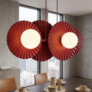 Závěsné svítidlo UMBRA 4 – vínové, bílé sklo, 4× G9, šířka 59 cm