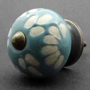 Keramická úchytka-Tyrkys se vzorem Barva kovu: antik tmavá