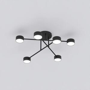 Stropní svítidlo HALO 6 – černé, 6× GX53, šířka 60 cm
