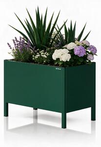 Velký kovový obal na květináč v lahvově zelené barvě: DAISY 500 x 400 x 300 mm