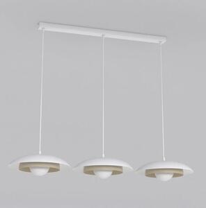 Závěsné svítidlo SKIN 3 – bílé / moka, sklo, 3× G9, šířka 95 cm