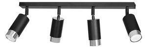 Stropní svítidlo HIRO 4 – černé / chromové, 4× GU10, šířka 78 cm