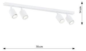 Stropní svítidlo FLASH 4 – bílé, 4× GU10, šířka 70 cm