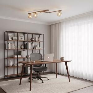 Stropní svítidlo NATON 3 – moka, jantarové sklo, 3× E14, šířka 100 cm