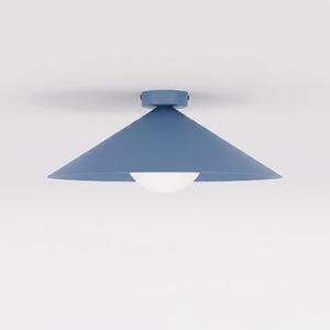 Stropní svítidlo MONO 1M – tlumeně modré, bílé sklo, 1× E14, šířka 40 cm