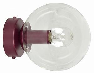 Nástěnné svítidlo MAGNUS K1 – vínové, čiré sklo, 1× E14, šířka 14 cm