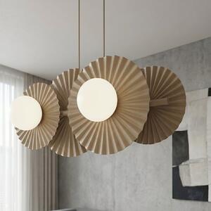 Závěsné svítidlo UMBRA 4 – moka, bílé sklo, 4× G9, šířka 59 cm