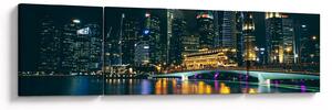 Obraz nočního Singapuru (170x50 cm)