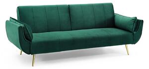 Rozkládací sedačka Amiyah 215 cm smaragdově zelený samet