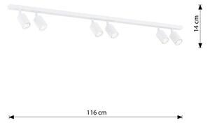 Stropní svítidlo FLASH 6 – bílé, 6× GU10, šířka 116 cm