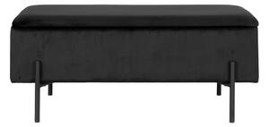 Designová lavice Maija 95 cm černý samet - Skladem