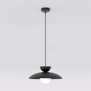 Závěsné svítidlo MULAN 1 – černé, bílé sklo, 1× G9, šířka 30 cm