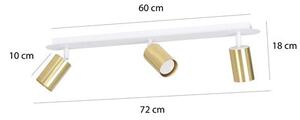 Stropní svítidlo ZEN 3 – bílé, 3× GU10, šířka 74 cm