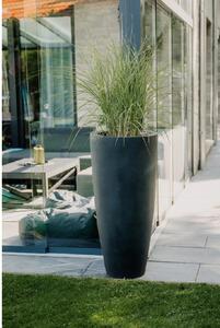 Květináč CITY, sklolaminát- vzhled kamene, výška 100 cm, antracit