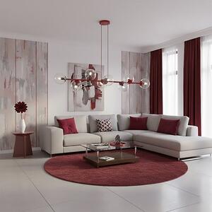 Závěsné svítidlo MAGNUS 8 – vínové, čiré sklo, 8× E14, šířka 130 cm
