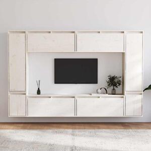 TV skříňky 8 ks bílé masivní borové dřevo 3100195