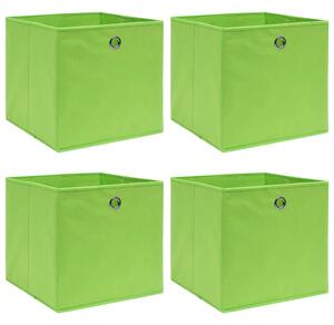 Úložné boxy 4 ks zelené 32 x 32 x 32 cm textil