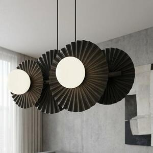 Závěsné svítidlo UMBRA 4 – černé, bílé sklo, 4× G9, šířka 59 cm