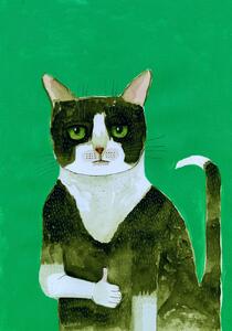 Ilustrace Tuxedo Cat Thumbs Up, Sharyn Bursic, (26.7 x 40 cm)