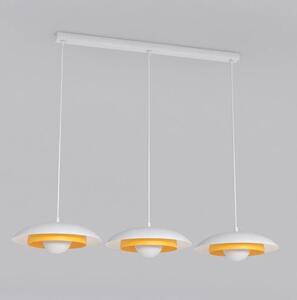 Závěsné svítidlo SKIN 3 – bílé / oranžové, sklo, 3× G9, šířka 95 cm