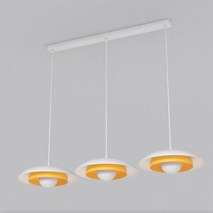 Závěsné svítidlo SKIN 3 – bílé / oranžové, sklo, 3× G9, šířka 95 cm