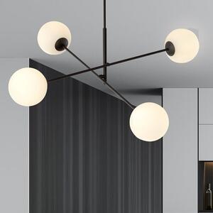 Závěsné svítidlo LINEAR 4 – černé, opálové sklo, 4× E14, šířka 102 cm