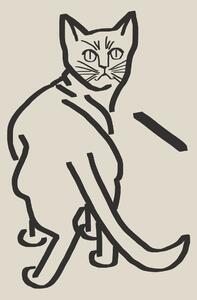 Ilustrace Line Art Cat Drawing 5, Little Dean, (30 x 40 cm)