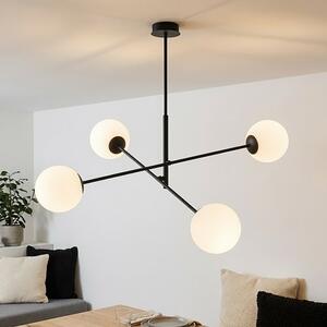 Závěsné svítidlo LINEAR 4 – černé, opálové sklo, 4× E14, šířka 102 cm