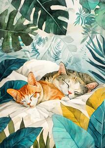 Ilustrace Cats life 14, Justyna Jaszke, (30 x 40 cm)
