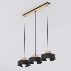 Závěsné svítidlo KIVI 3 – černé, 3× E27, šířka 73 cm