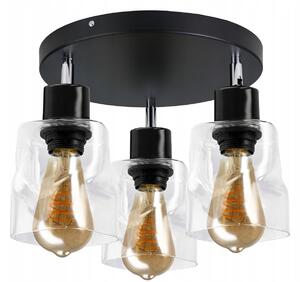 BERGE LED stropní svítidlo 3xE27 rolované čtvercové průhledné