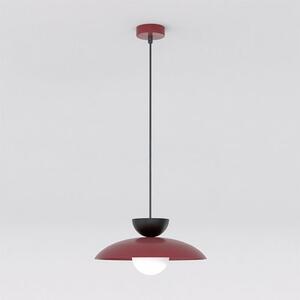 Závěsné svítidlo MULAN 1 – vínové / černé, bílé sklo, 1× G9, šířka 30 cm