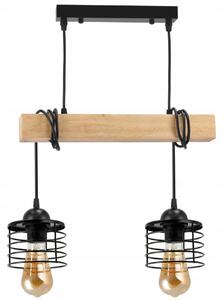 BERGE LED závěsné stropní svítidlo dřevěný trám 2xE27 Loft Lustr Spring