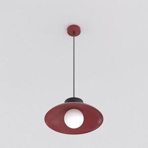 Závěsné svítidlo MULAN 1 – vínové / černé, bílé sklo, 1× G9, šířka 30 cm