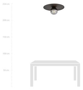 Stropní svítidlo SOLAR 1 – černé, grafitové sklo, 1× E14, šířka 43 cm
