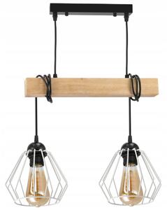 BERGE LED závěsné stropní svítidlo, dřevěný trám, 2xE27, Diamond White Lustr